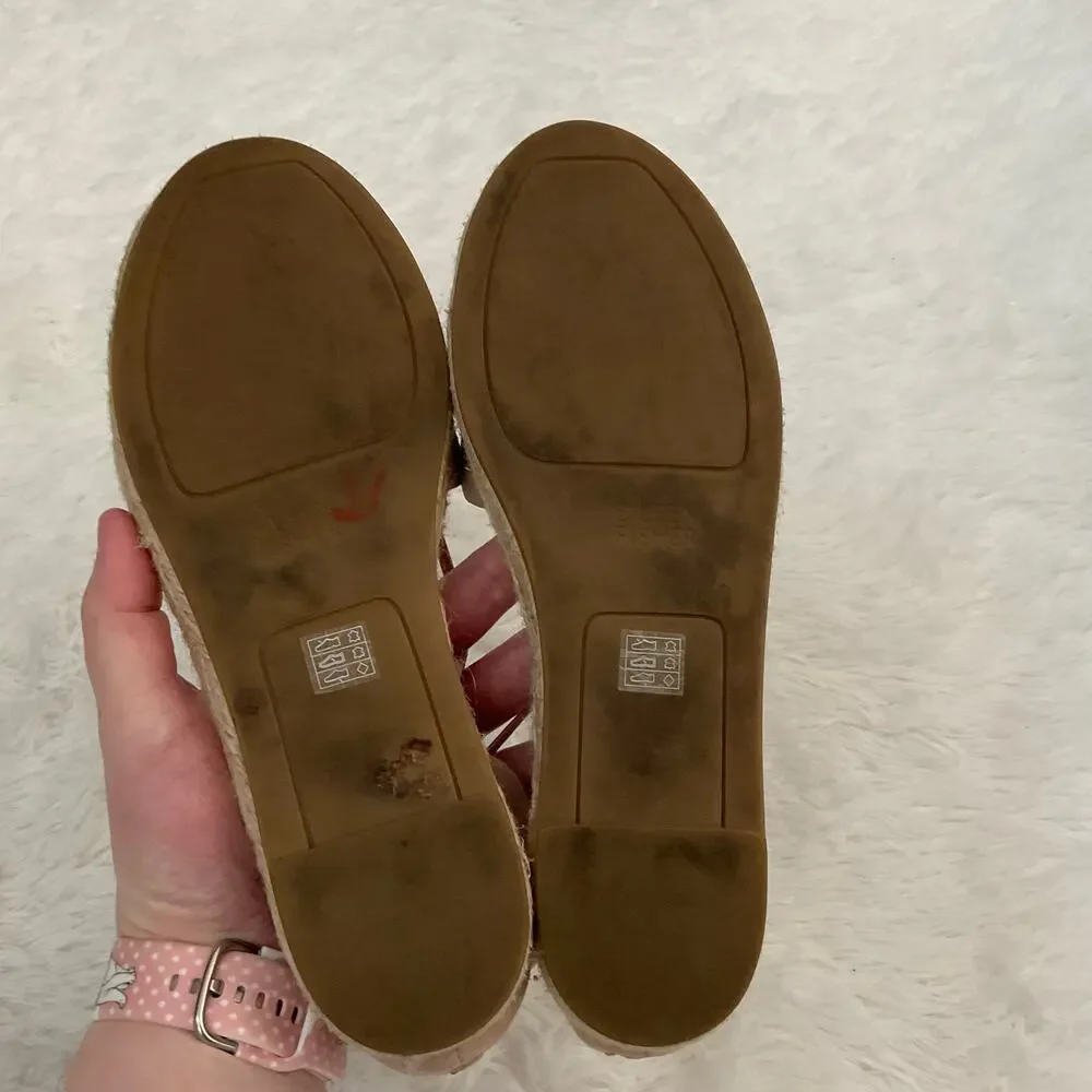 Eileen Fisher Blush Pink Suede Lace‎ Up Espadrilles - Size 7